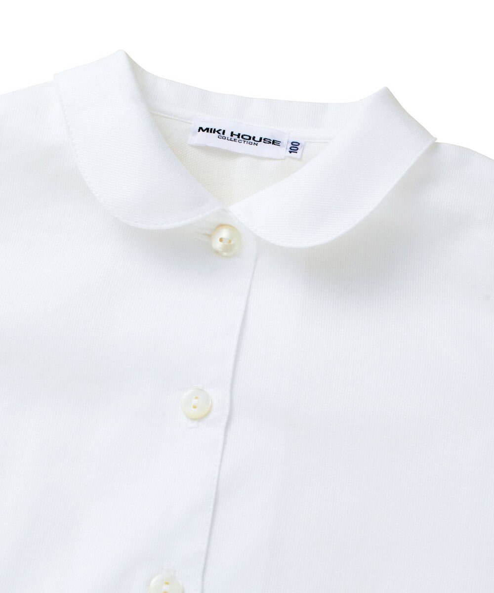 MIKI HOUSE HOT BISCUITS 【90-130cm】ピケ素材の丸衿半袖ブラウス 