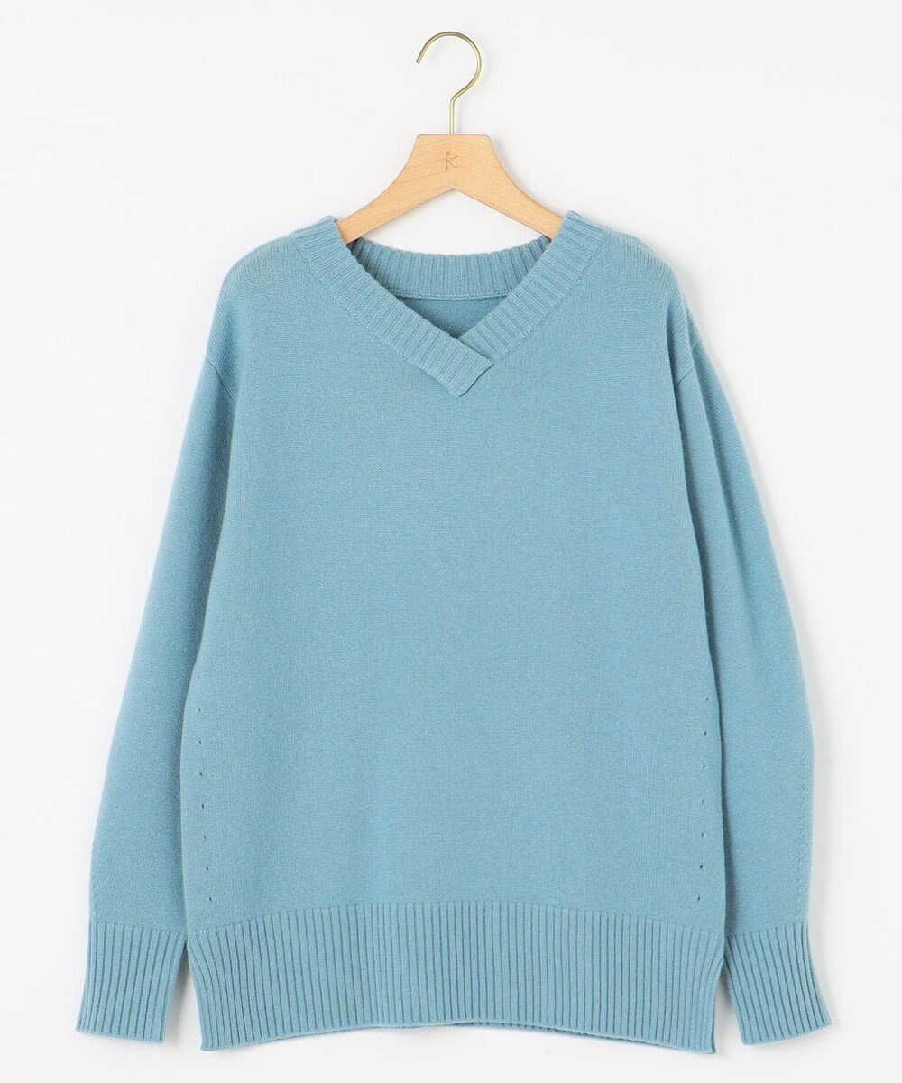 組曲 L 【WEB限定】ウールカシミヤミックスVネック ニット 