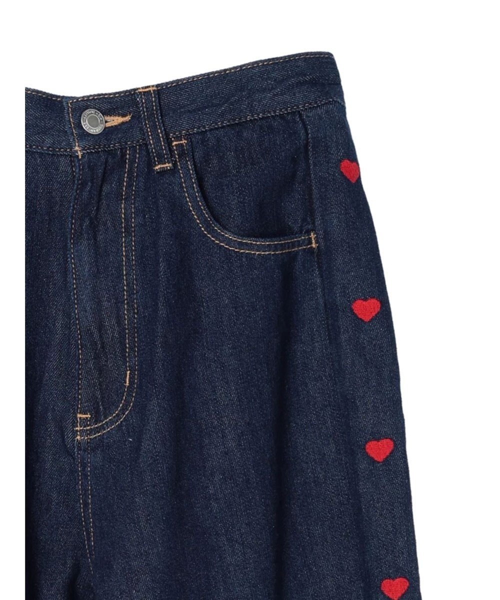 Green Parks ・Ｄｏｕｂｌｅ　Ｆｌａｇｓ　ハート刺繍フレアデニム 