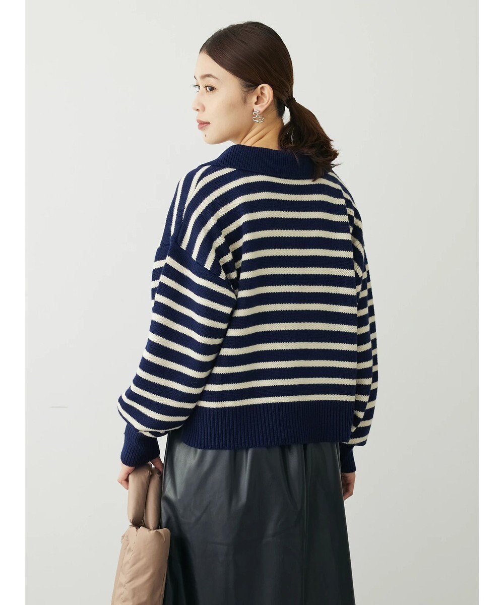 Green Parks キーネックボーダープルオーバー 