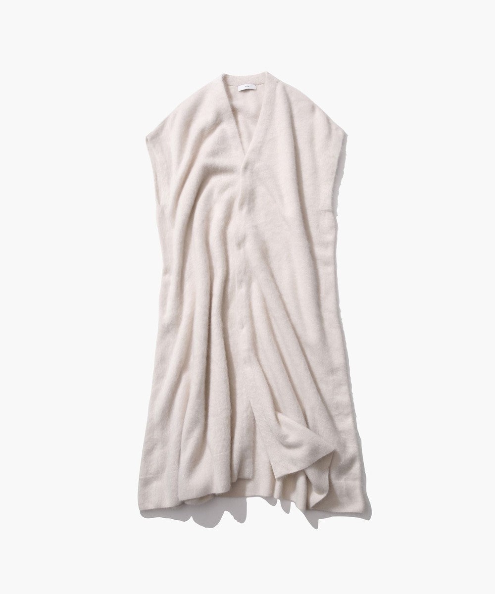ATON ROYAL FUR CASHMERE | Vネックドレス WARM WHITE