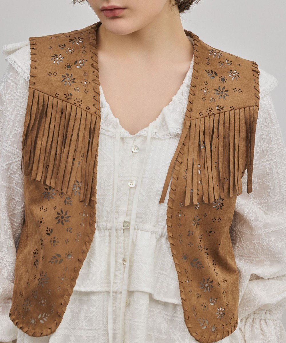 GRACE CONTINENTAL フェイクスウェードジレ 