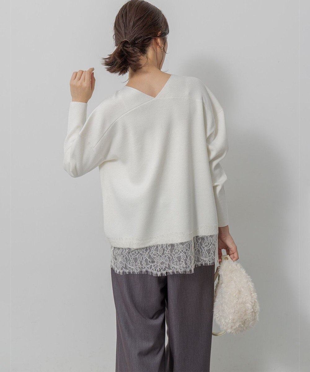 組曲 S レースモチーフニットプルオーバー 