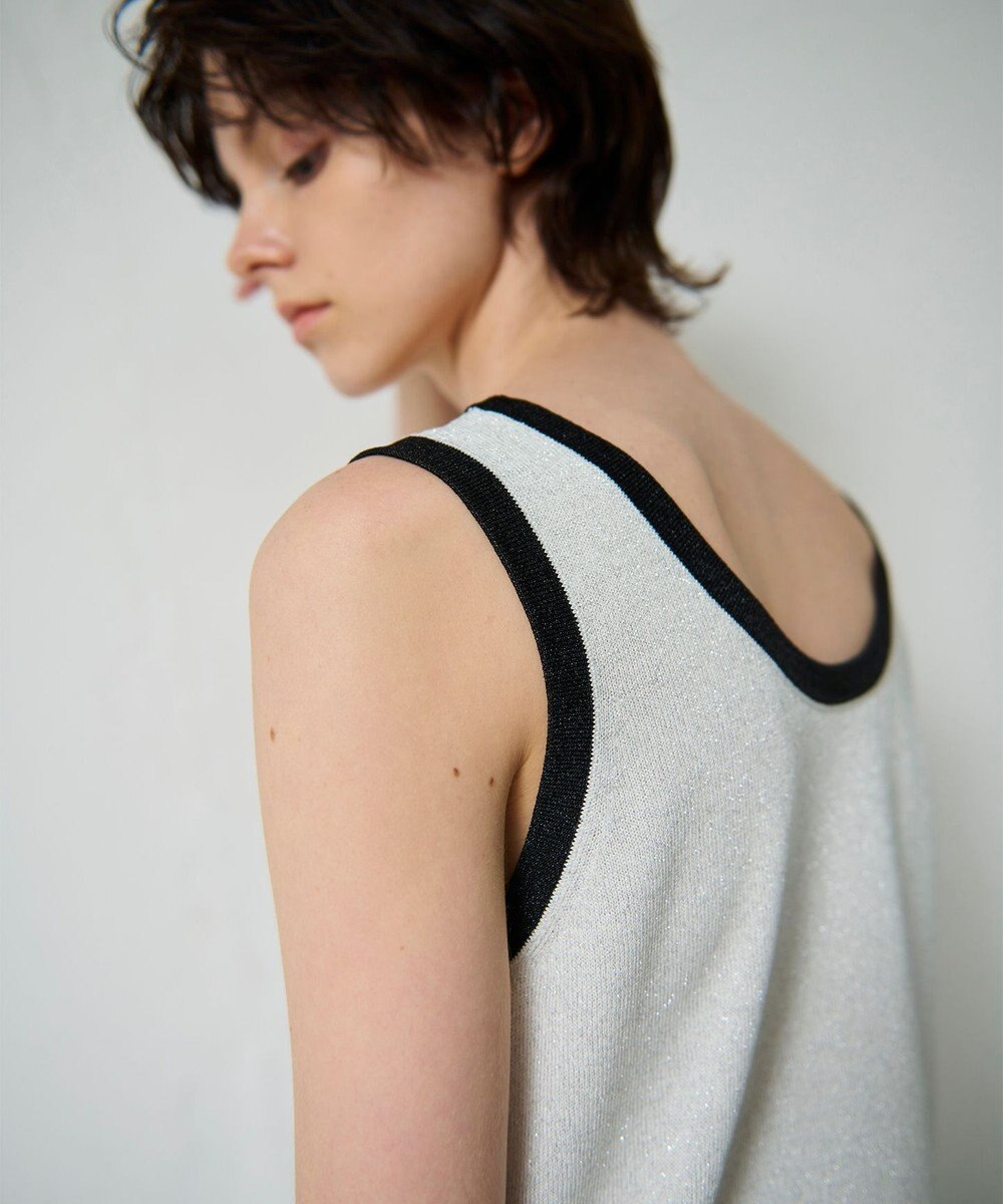 GRACE CONTINENTAL ラメニットノースリーブ 