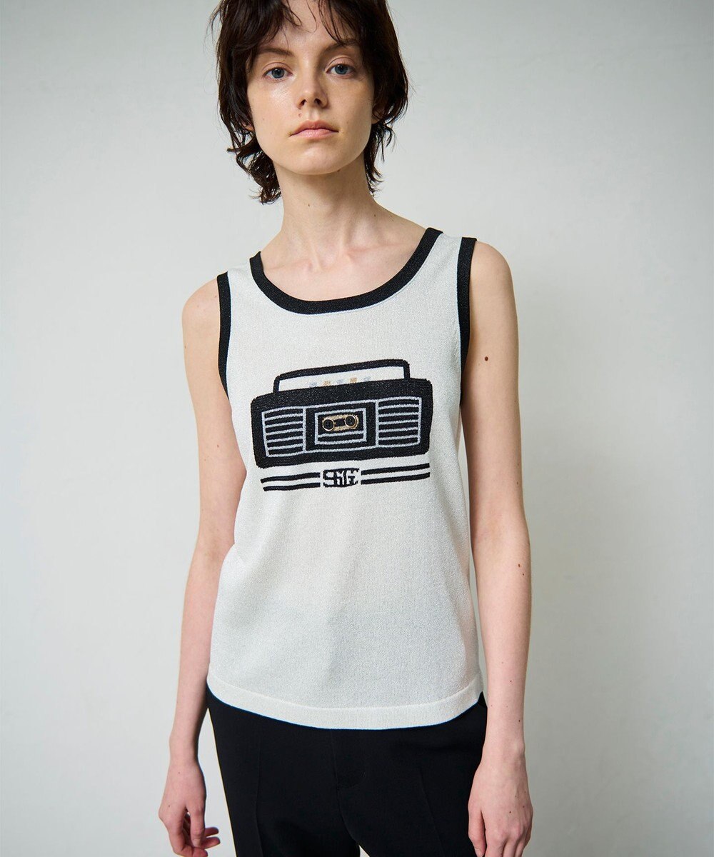 GRACE CONTINENTAL ラメニットノースリーブ 