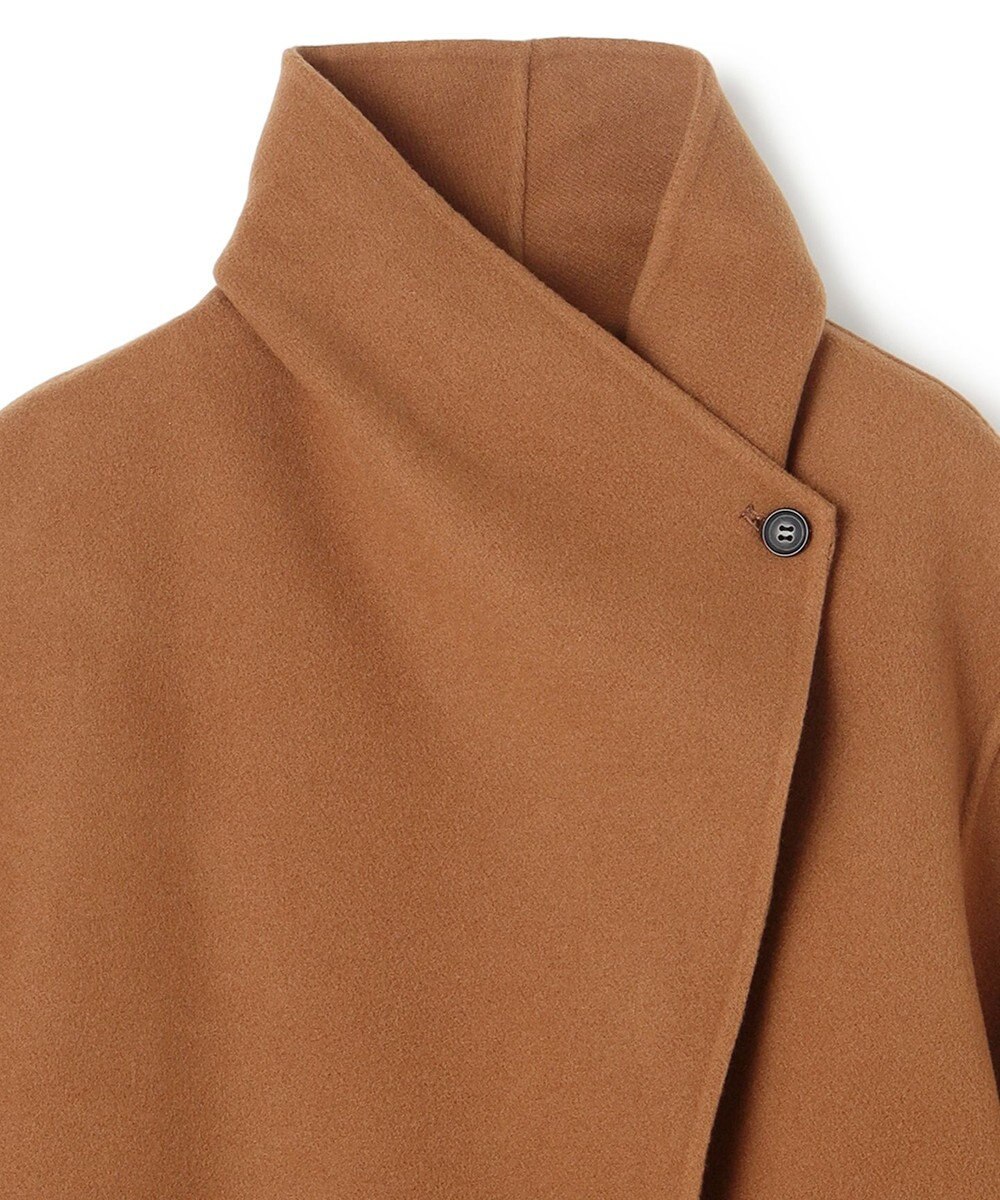 BEIGE， LEMOORE / ウールリバーフェイクレザーポケット付きコート 