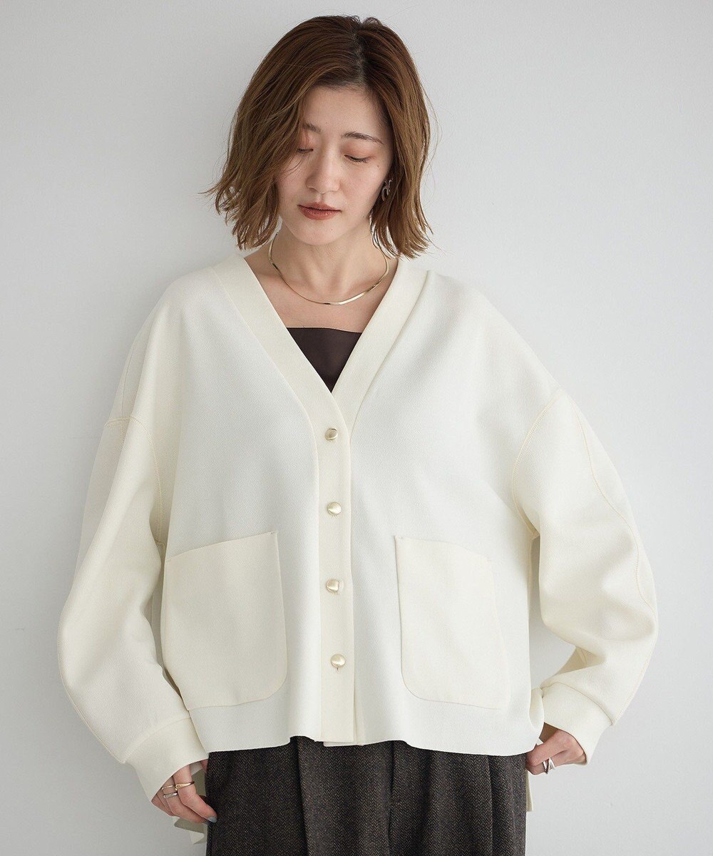 YECCA VECCA 金釦カットジョーゼットカーディガン 