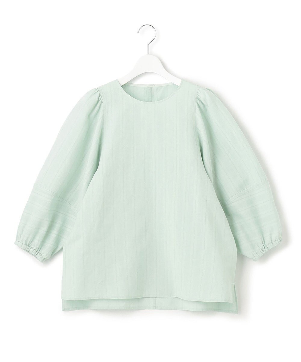 23区 L 【洗える】カラミストライプ パフスリーブ ブラウス 