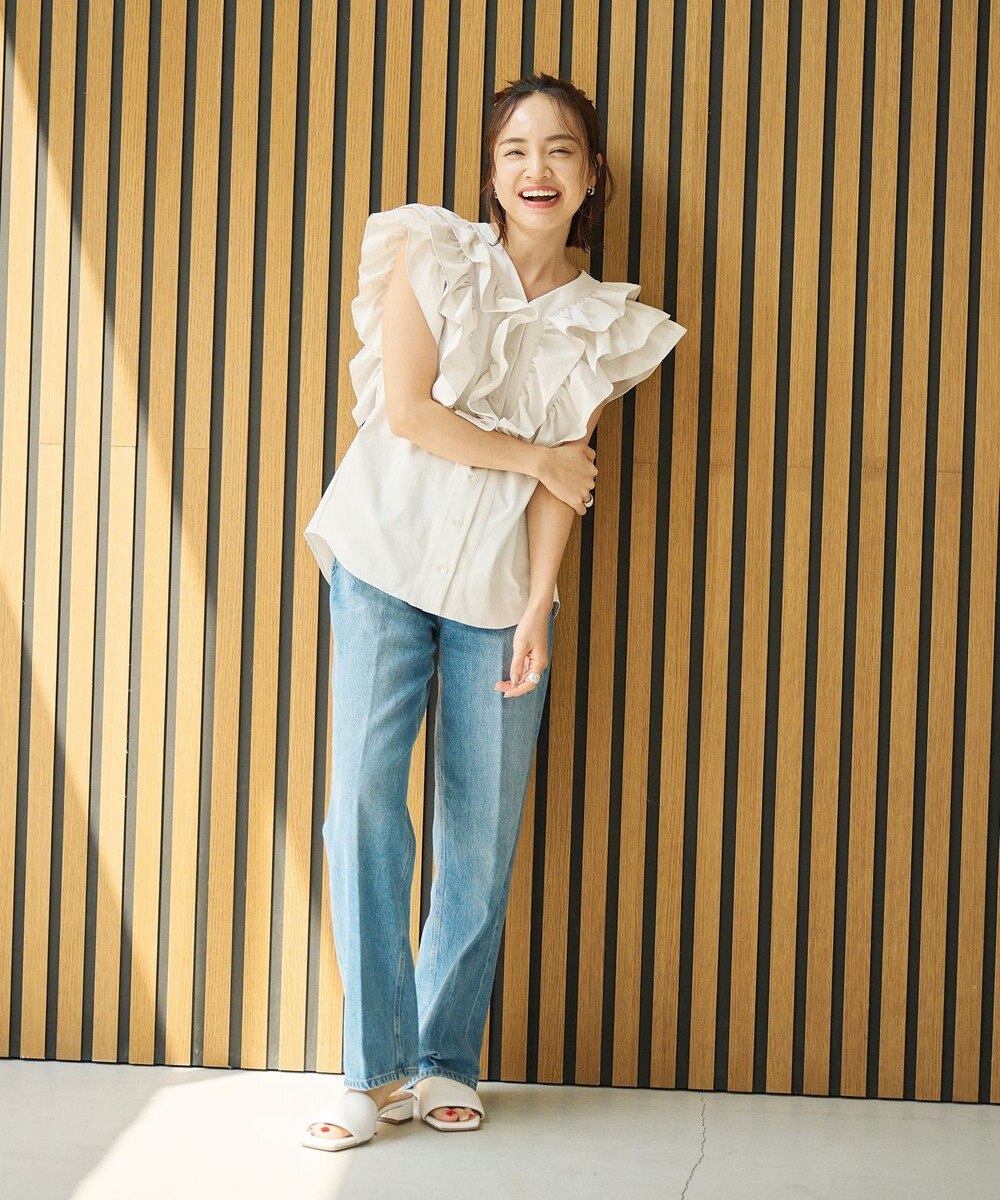 #Newans ラッフルフリルブラウス 