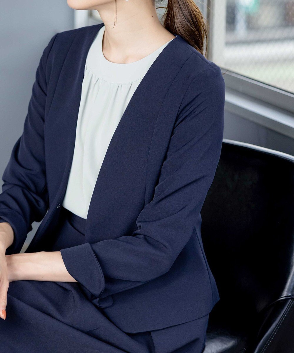 Tiaclasse L 【ダブルクロス・洗える】カラーレスジャケット 