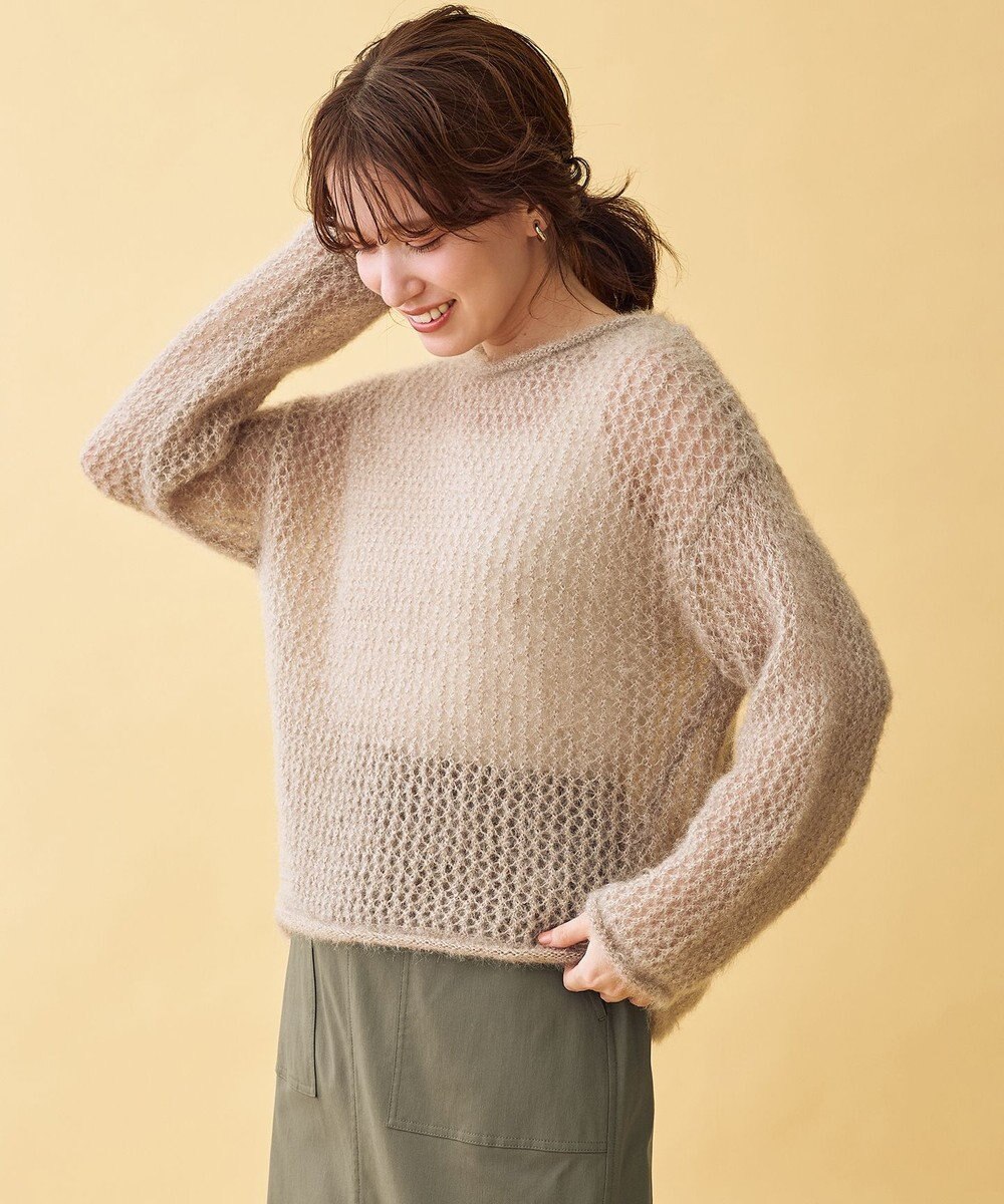 ANY レーシーネットニット 