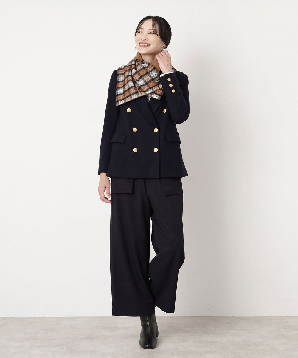 MOONBAT WEB限定【洗える】ミエル (miel) カシミヤ100％ チェックボタン付きマフラー 