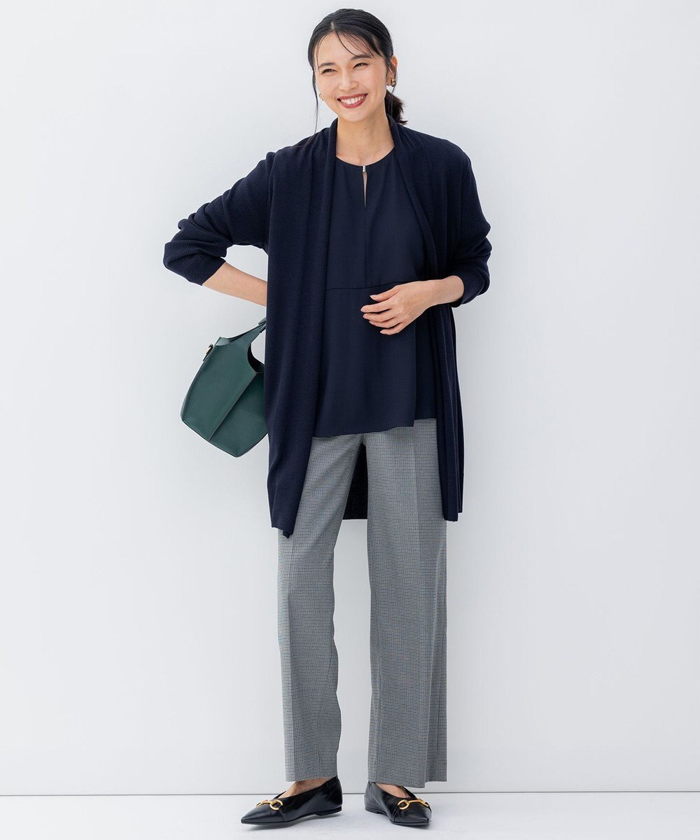 23区 【洗える】サステナブルウール ショールカラー カーディガン 