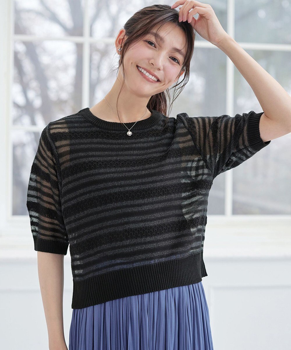 Tiaclasse シアーボーダーニット 