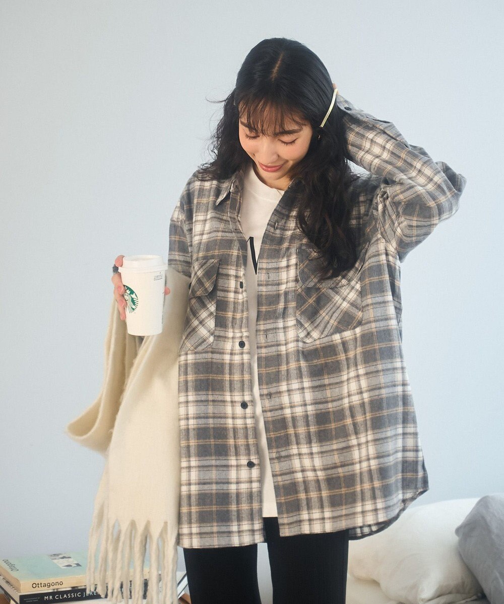 WEGO 【ユニセックス着用ITEM/SMLサイズ展開】チェックネルシャツ 