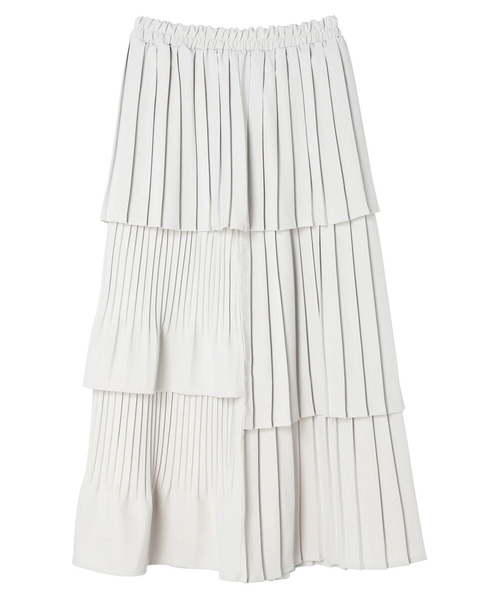 earth music&ecology ミックスプリーツティアードスカート 