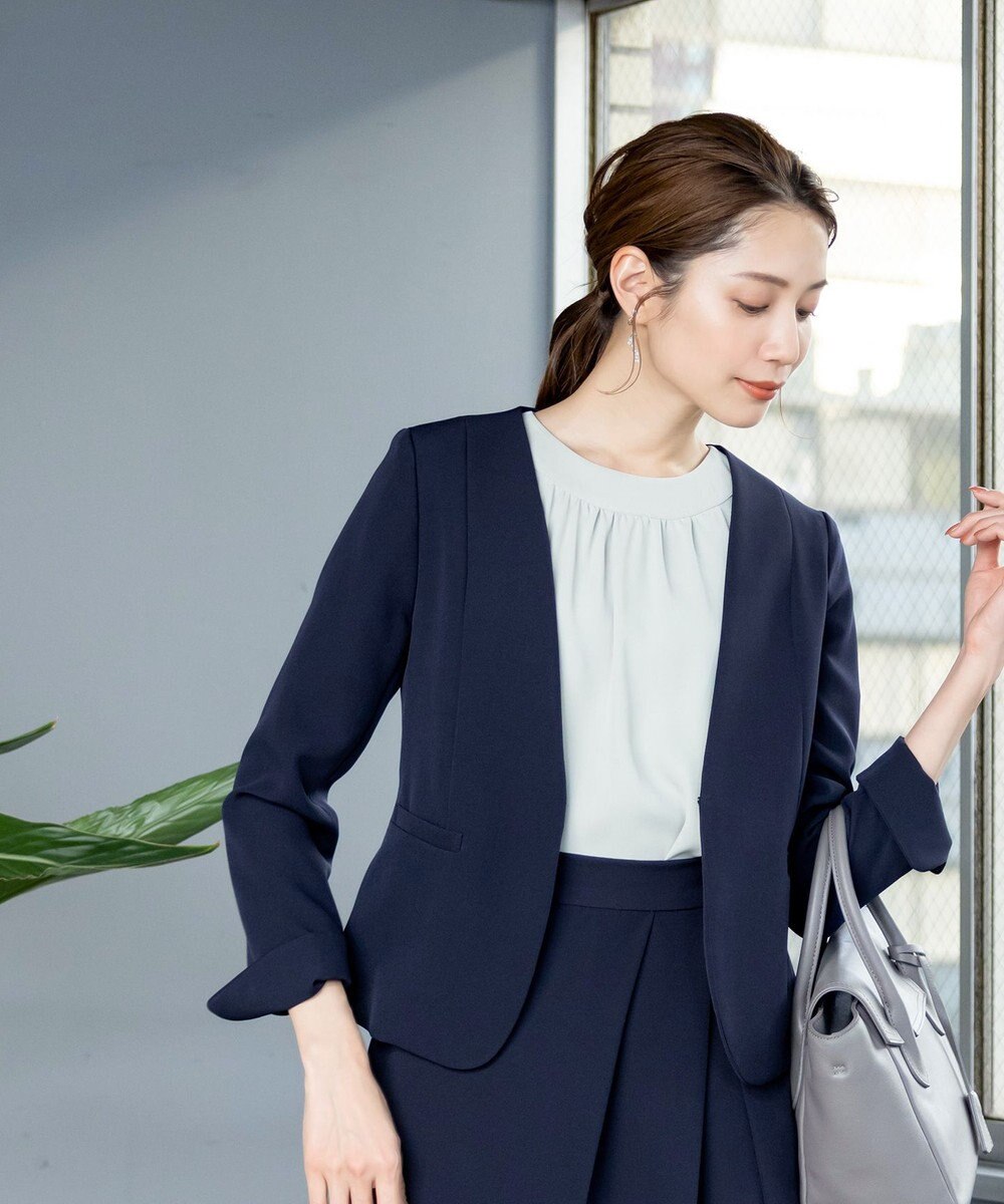 Tiaclasse L 【ダブルクロス・洗える】カラーレスジャケット 