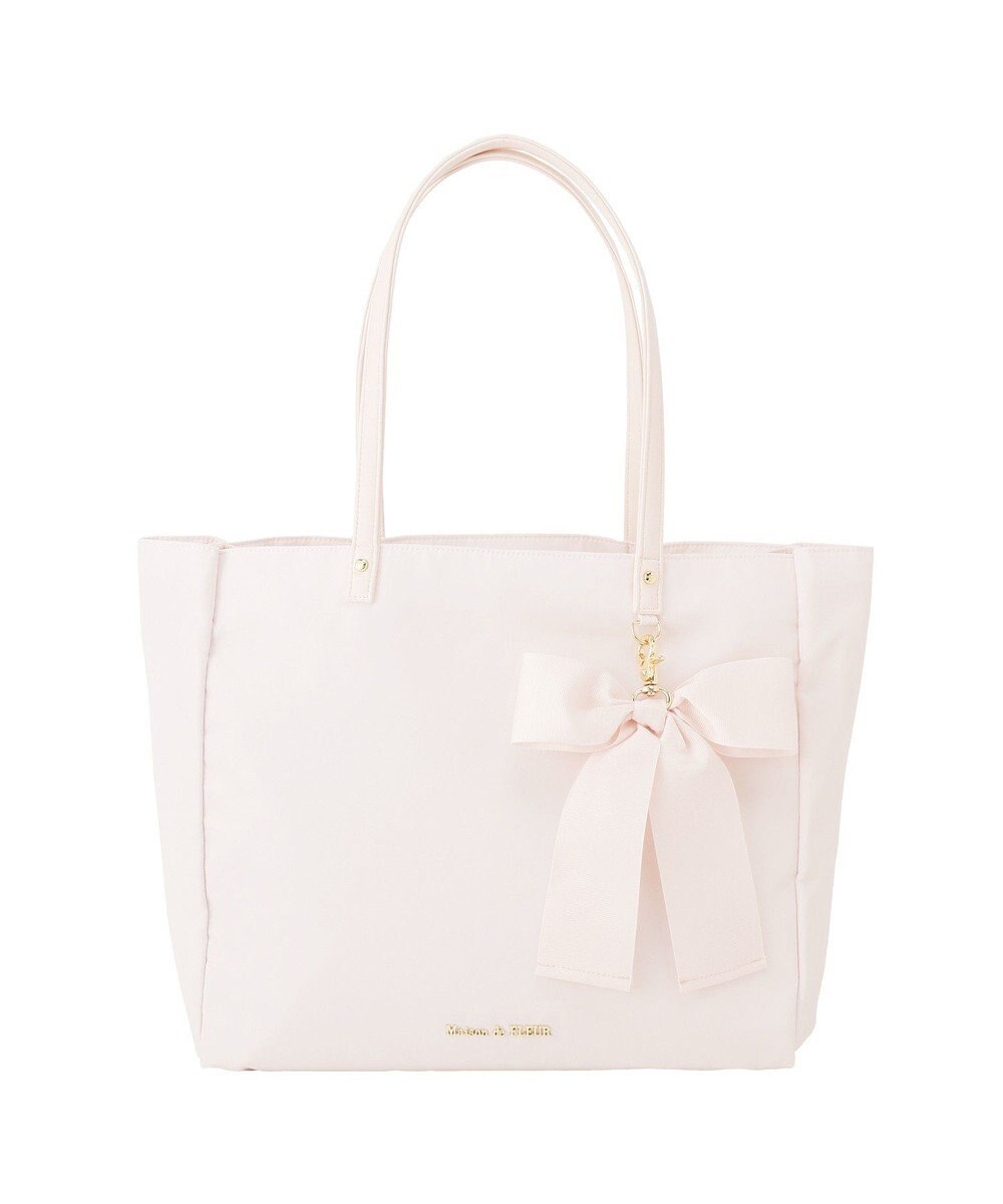 Maison de FLEUR リボンチャーム付き3ルームトートバッグ 