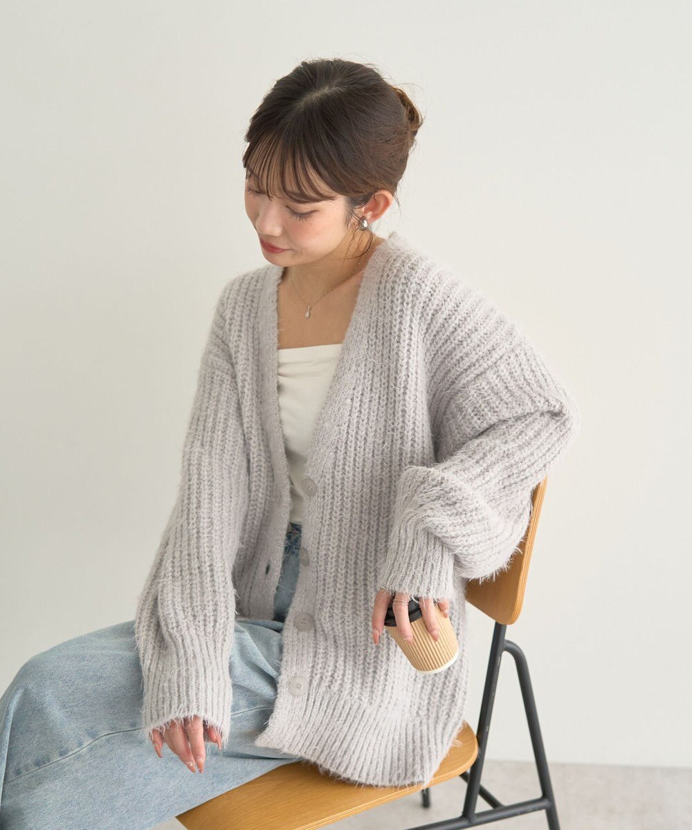 earth music&ecology 【予約】カラーミックスシャギーカーディガン 