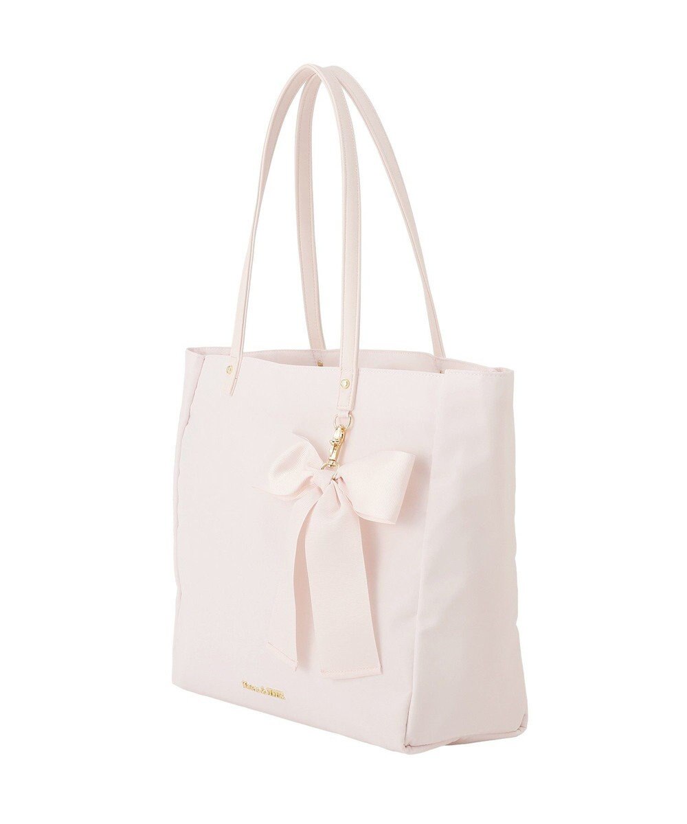 Maison de FLEUR リボンチャーム付き3ルームトートバッグ 