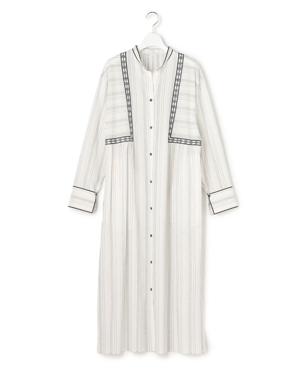 23区 L 【SLOW/一部店舗限定】ストライプエンブロイダリー ワンピース 