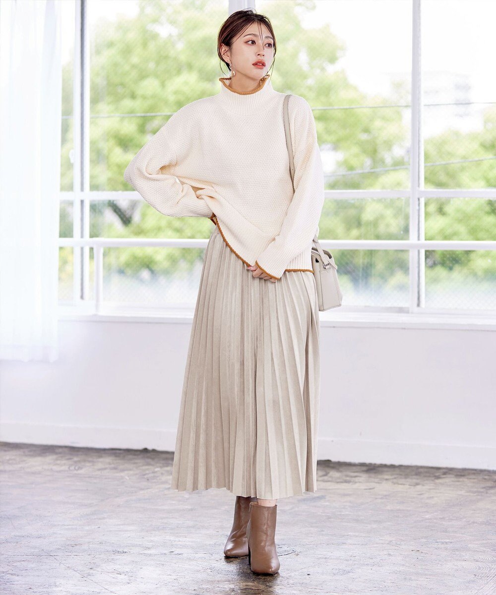 Tiaclasse 【新色追加】スエードポンチプリーツスカート 