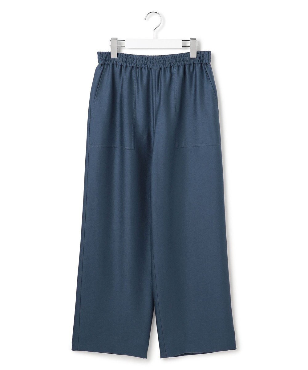 ICB 【洗える】ウールワッシャーツイル ワイドストレートパンツ 