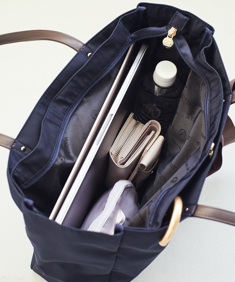 Maison de FLEUR リボンチャーム付き3ルームトートバッグ 