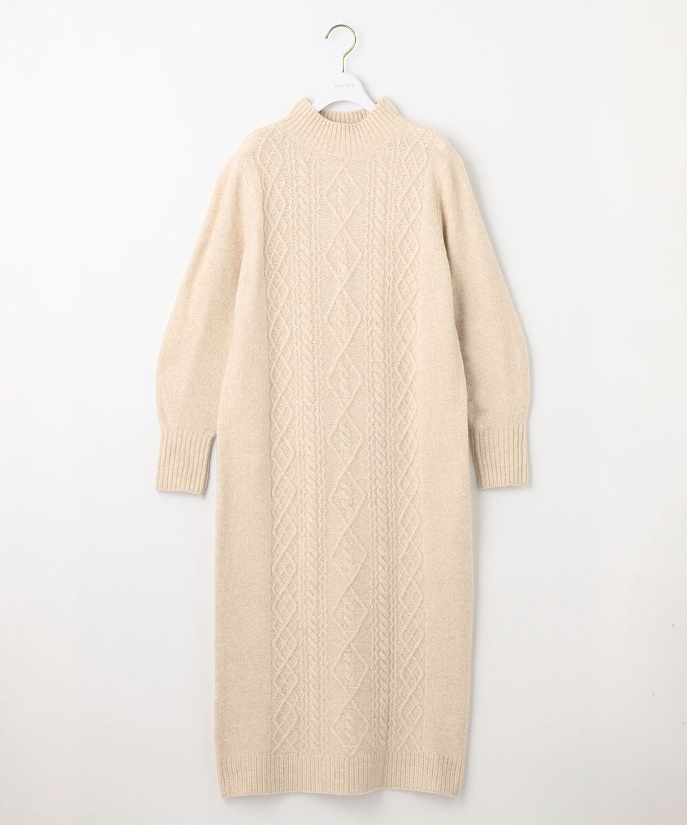 ANY SIS 【洗える】ハイネックケーブルニット ワンピース 