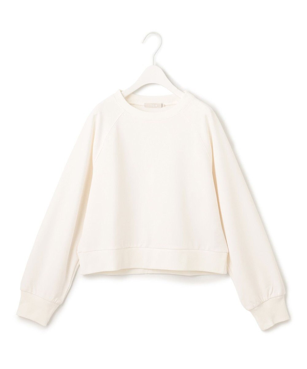 ICB 【UVカット・洗える】ジョーゼットジャージー クロップド丈プルオーバー 