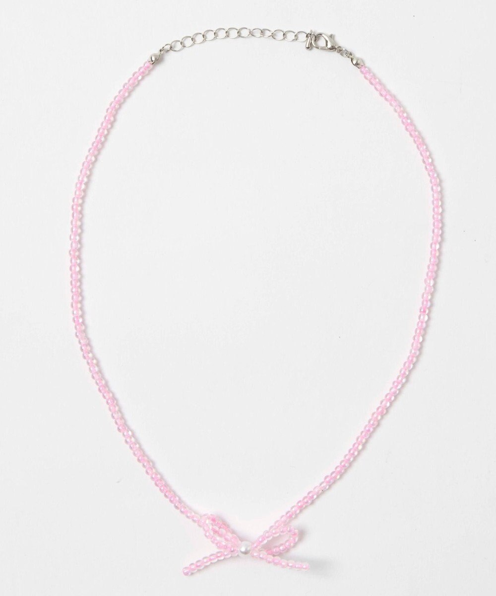 WEGO Lカラービーズリボンネックレス 