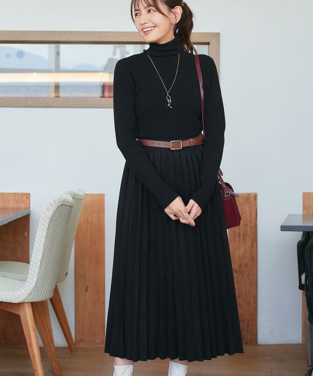 Tiaclasse 【新色追加】スエードポンチプリーツスカート 