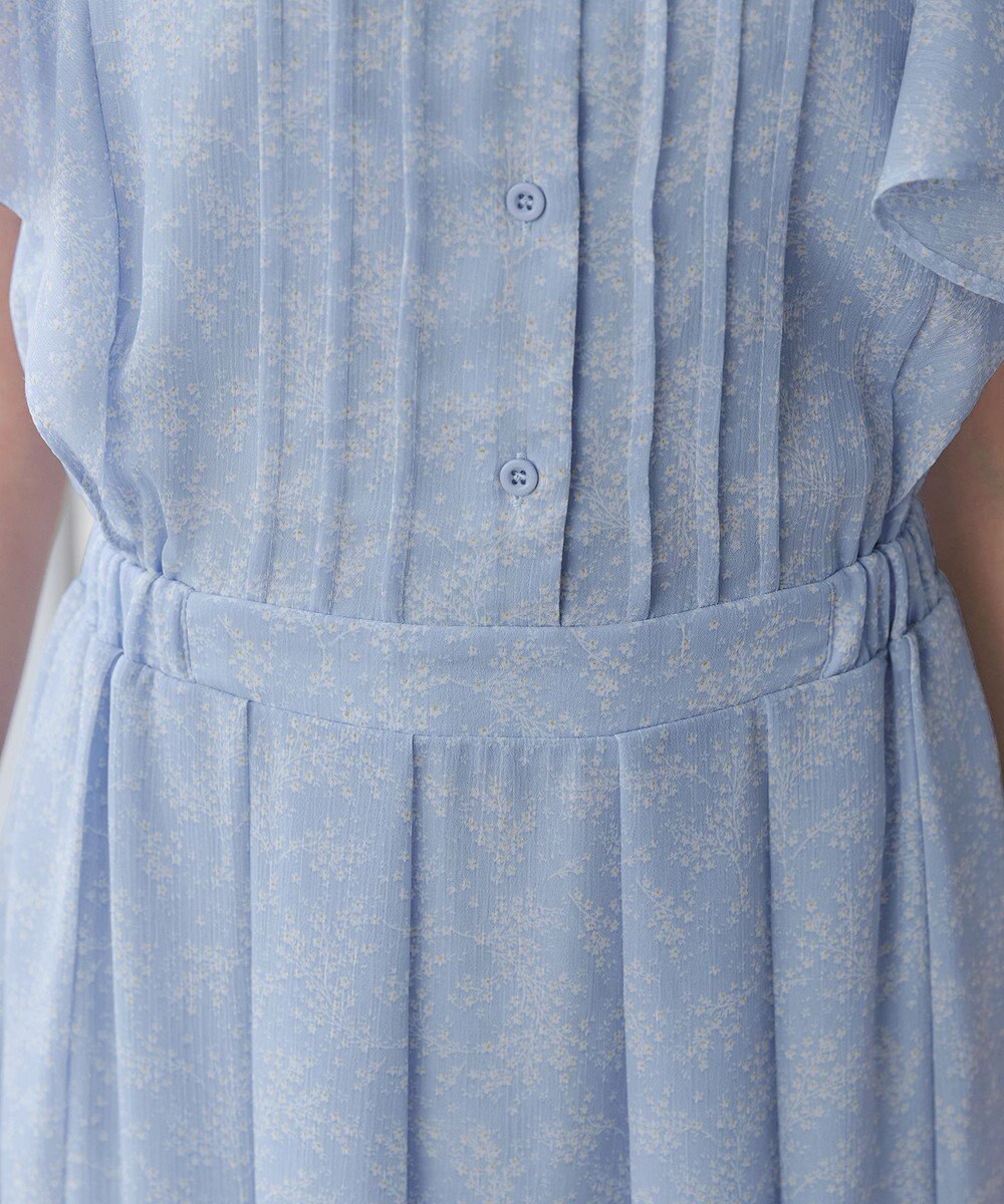 Tiaclasse 【小倉優子さん着用・洗える】フレアスリーブ柄ワンピース 