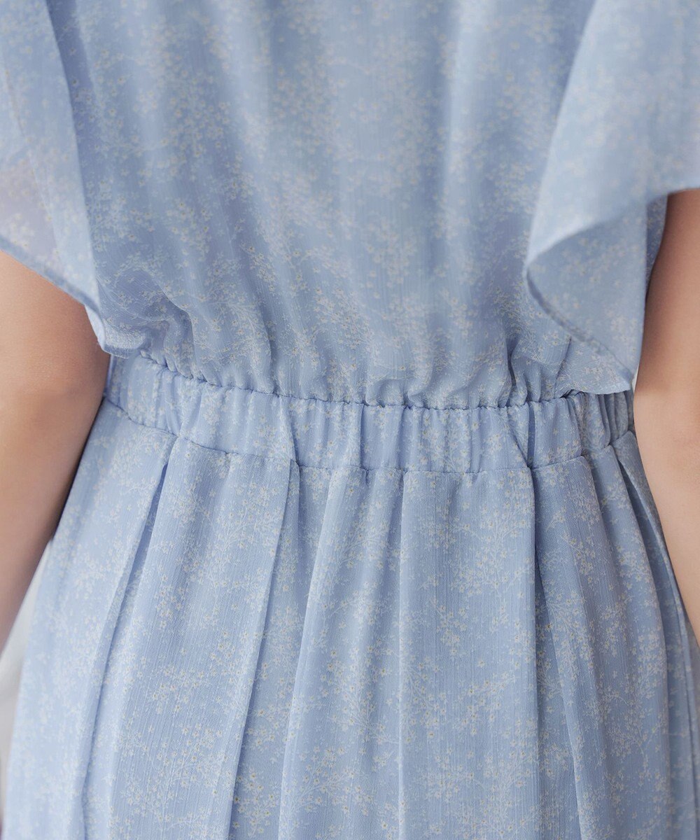 Tiaclasse 【小倉優子さん着用・洗える】フレアスリーブ柄ワンピース 