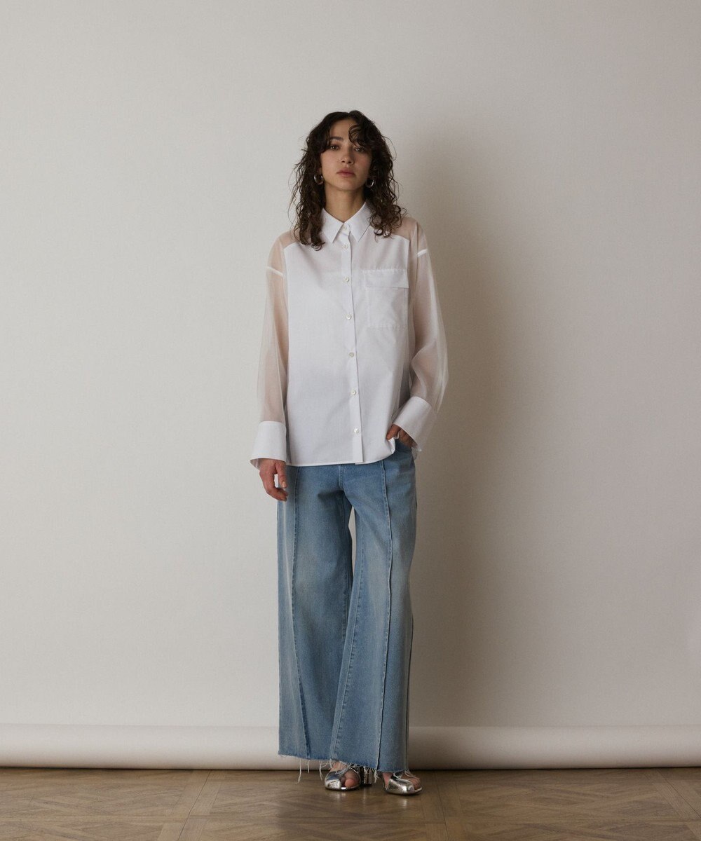 GRACE CONTINENTAL コンビデニムワイドパンツ 