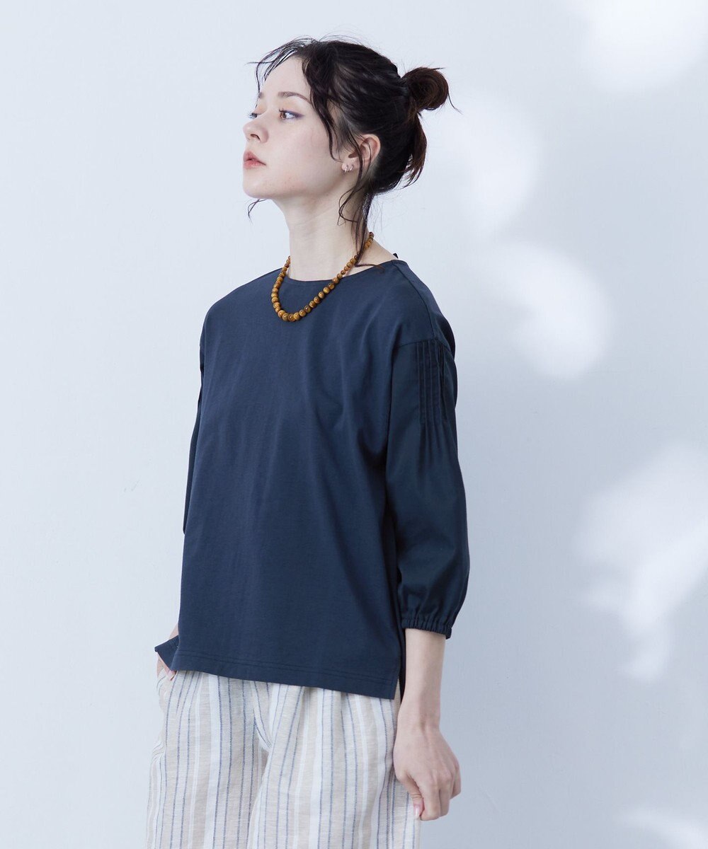 J.PRESS YORK STREET 【WOMEN】ファブリックスリーブ　プルオーバー 