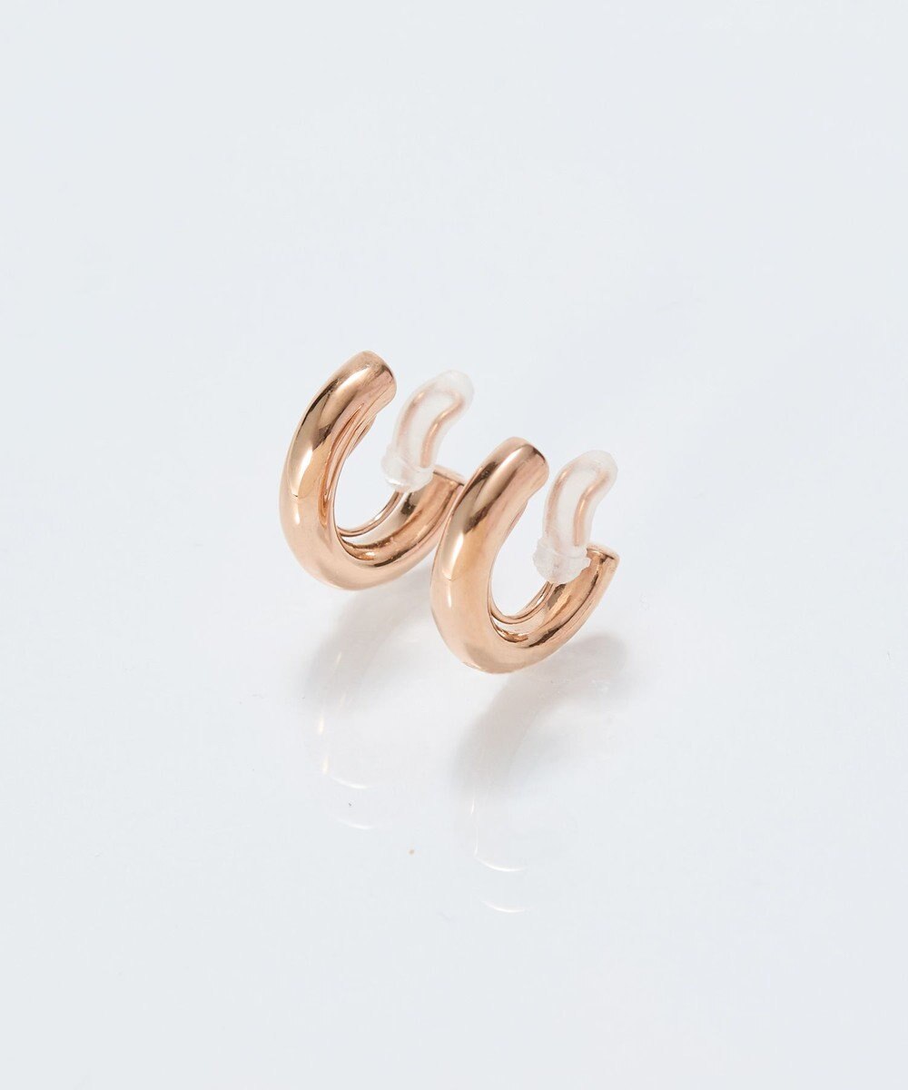 Phoebe 【痛くないシリーズ/金属アレルギー対応】ミニマルストレートフープライトフィットイヤリング　シャンパンゴールド 