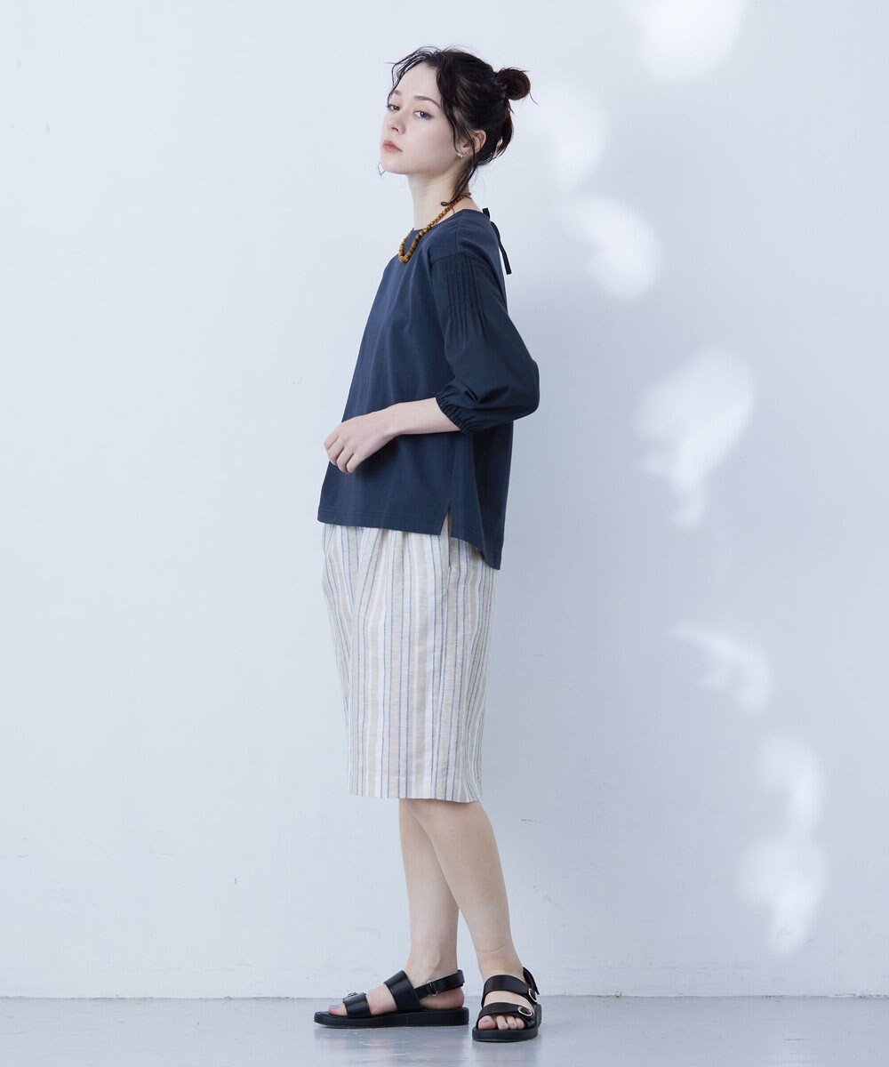 J.PRESS YORK STREET 【WOMEN】ファブリックスリーブ　プルオーバー 