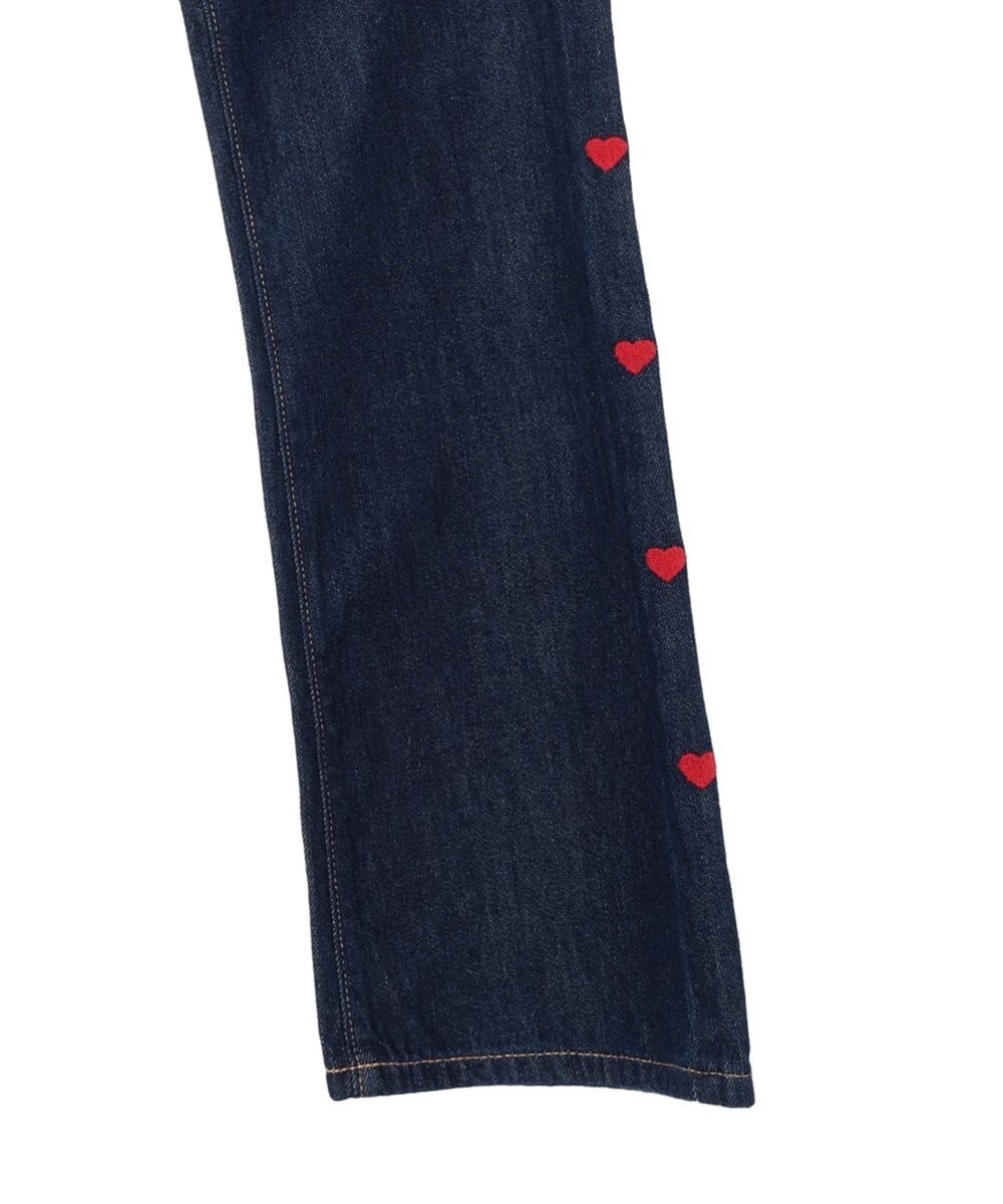Green Parks ・Ｄｏｕｂｌｅ　Ｆｌａｇｓ　ハート刺繍フレアデニム 