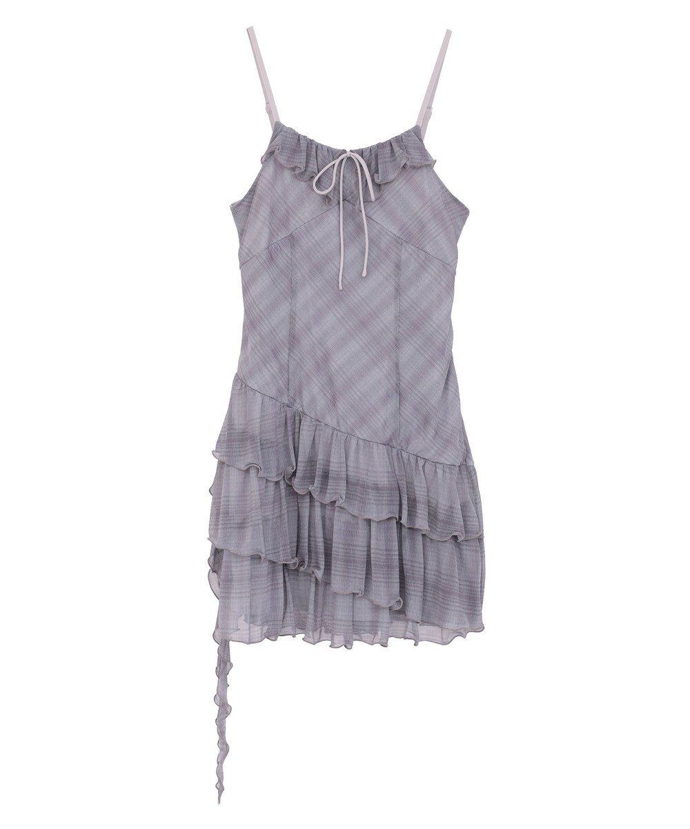 earth music&ecology フロントリボンチェックミニキャミワンピース 