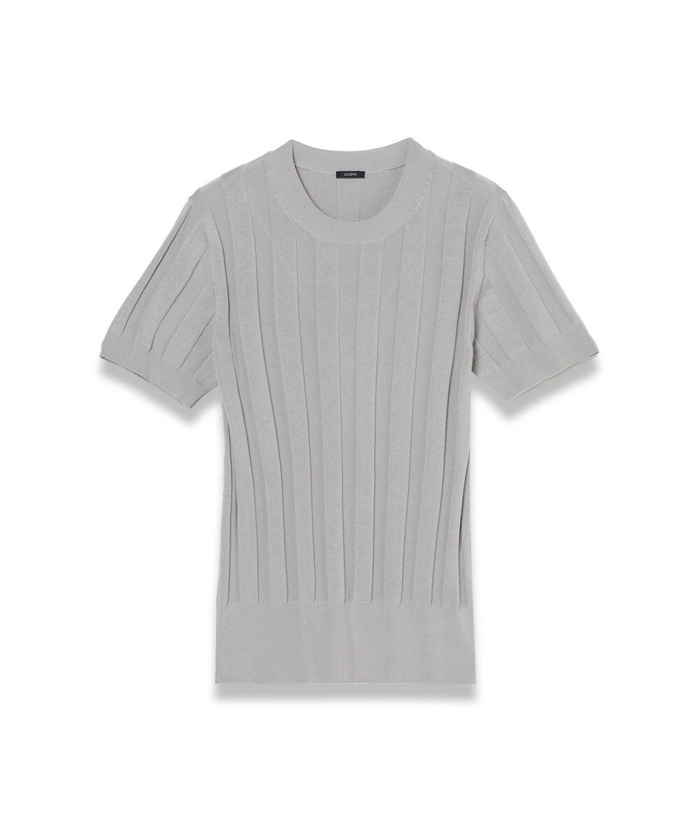 JOSEPH 【WEB&OUTLET限定・洗える】コットンシルクリブ　ラウンドネックニットティー 