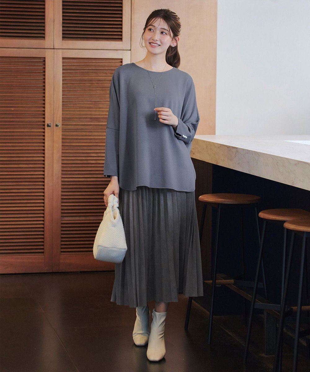 Tiaclasse 【新色追加】スエードポンチプリーツスカート 