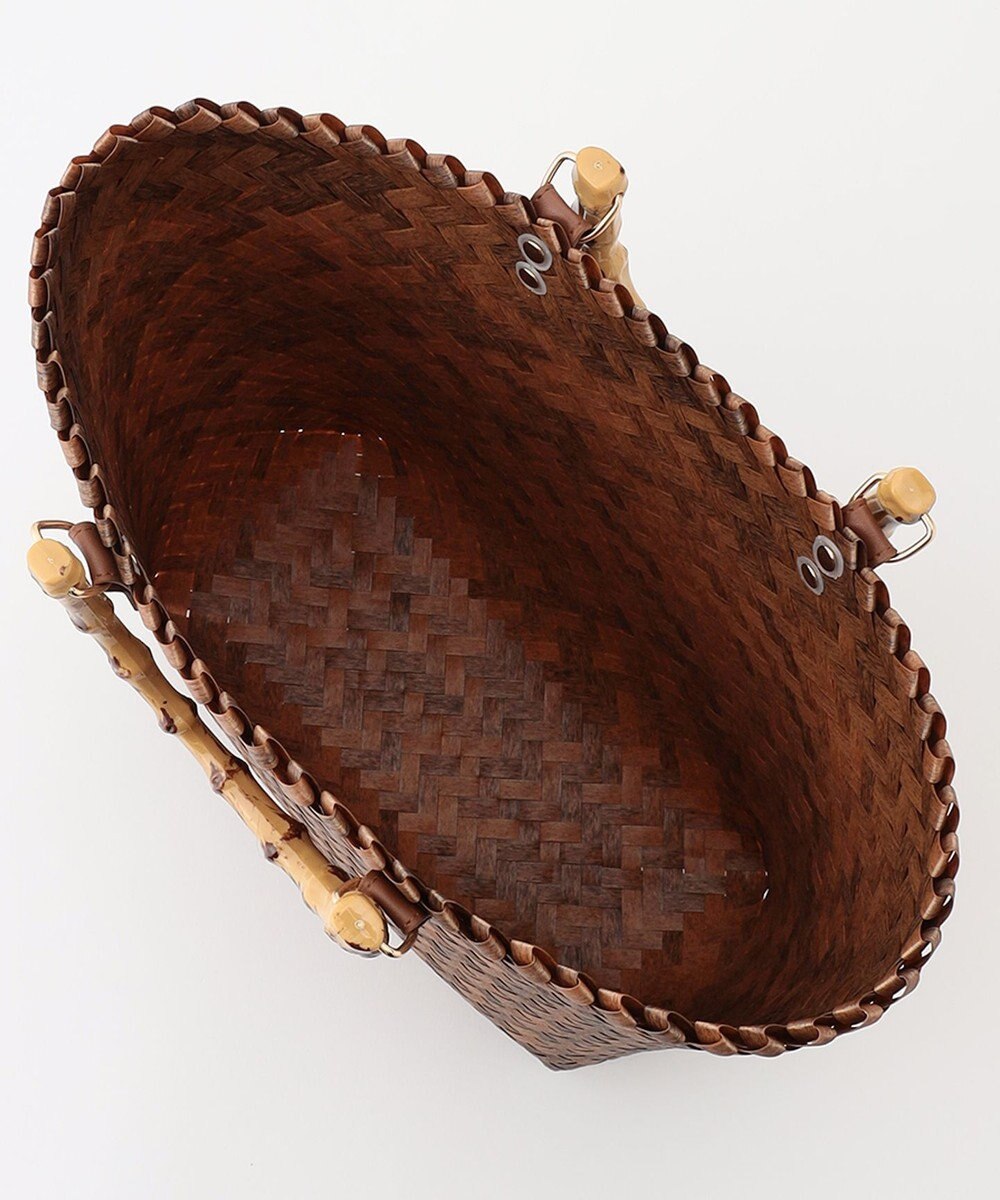 ANY 【A4サイズ収納可】バンブー調ハンドルカゴバッグ 