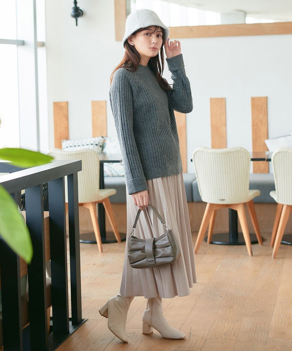 Tiaclasse 【新色追加】スエードポンチプリーツスカート 