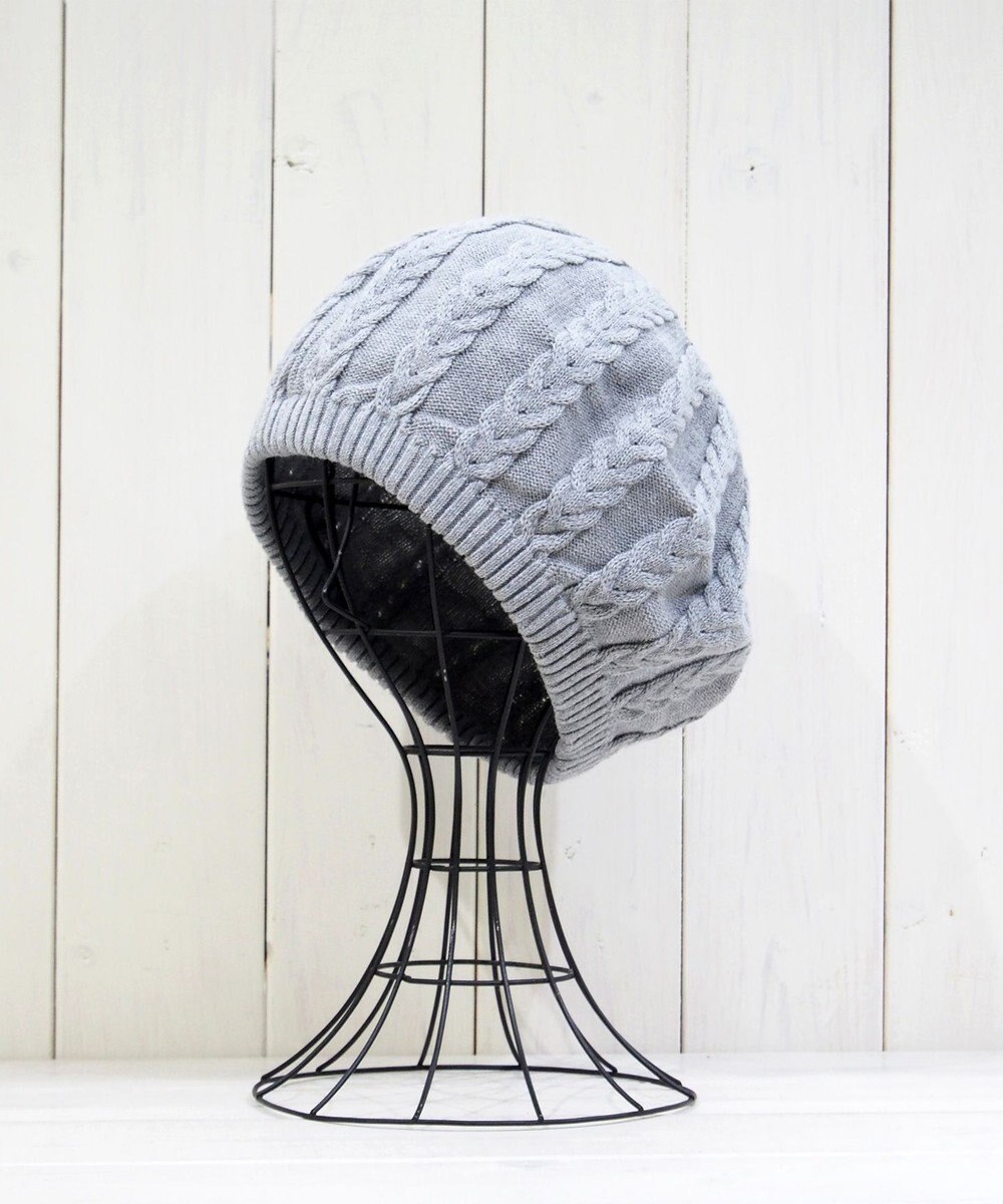 石田製帽 オーガニックコットン アラン編みベレー 