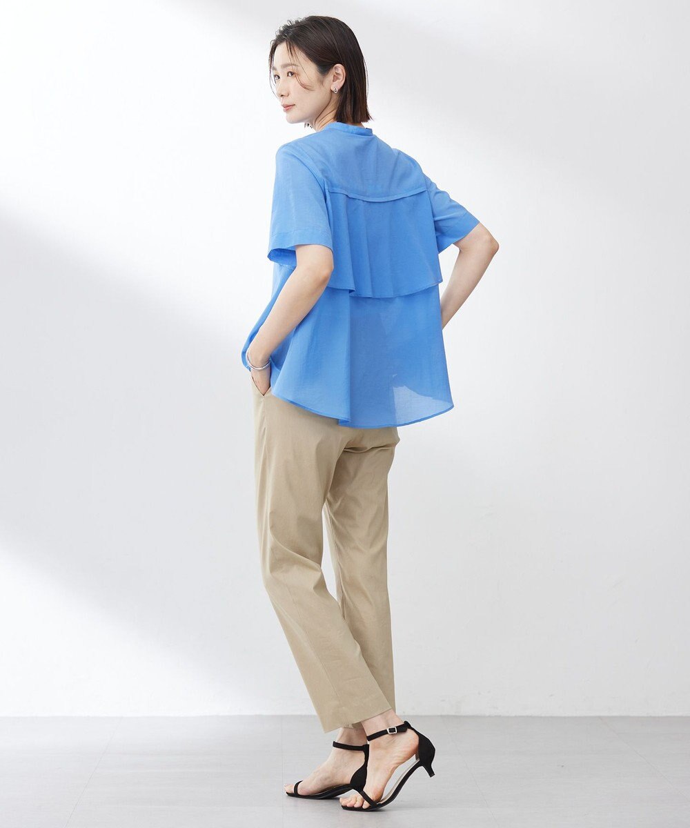 J.PRESS LADIES L 【WEB限定カラーあり・洗える・速乾・接触冷感】リライムライトローン バックフリル ブラウス 