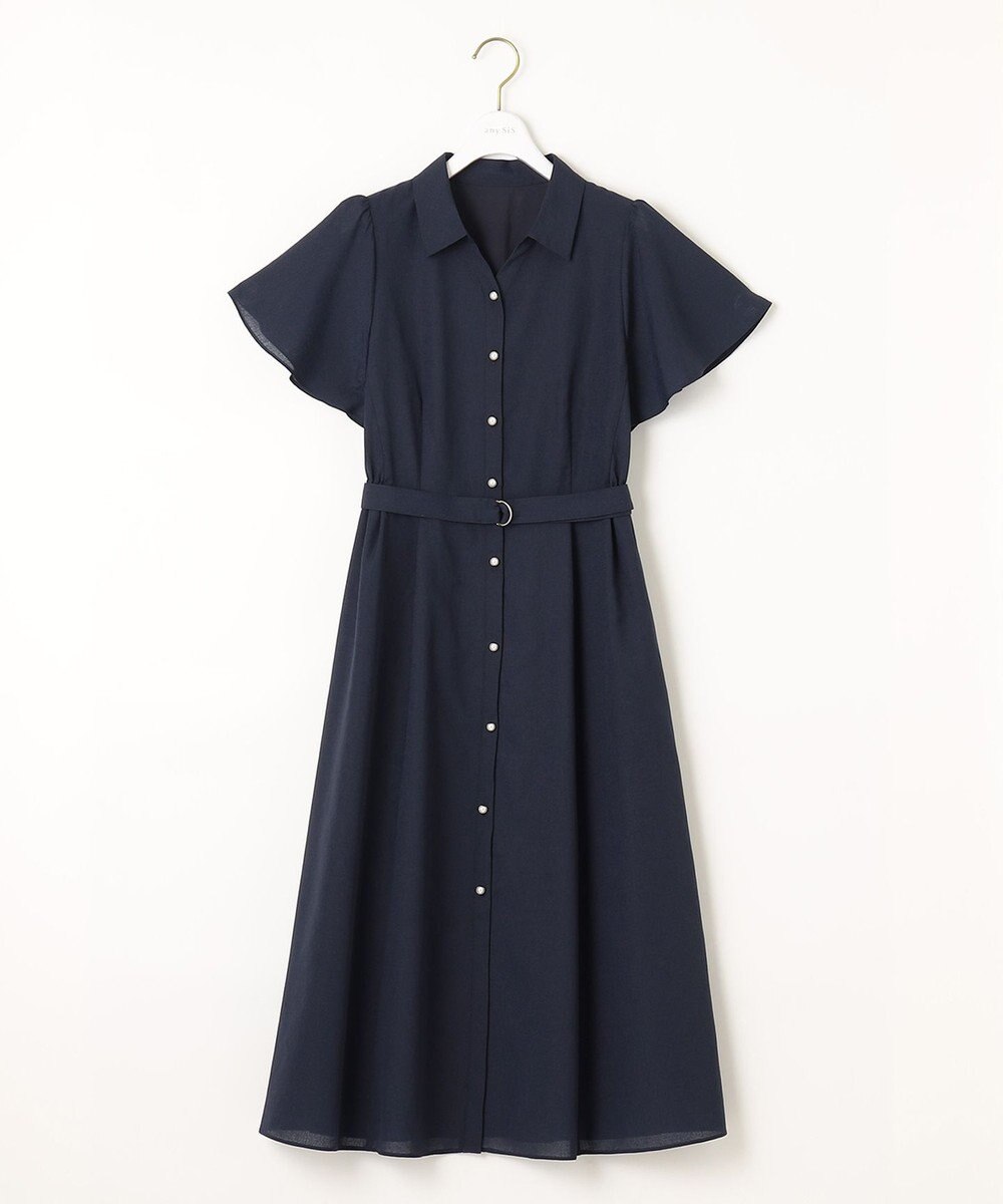 ANY SIS 【洗える】ビューティフレア シャツワンピース 