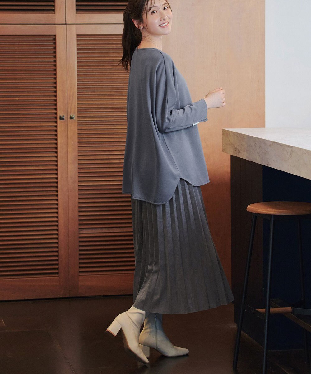 Tiaclasse 【新色追加】スエードポンチプリーツスカート 