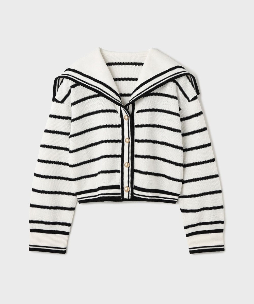 GRACE CONTINENTAL セーラーカラーニットトップ 