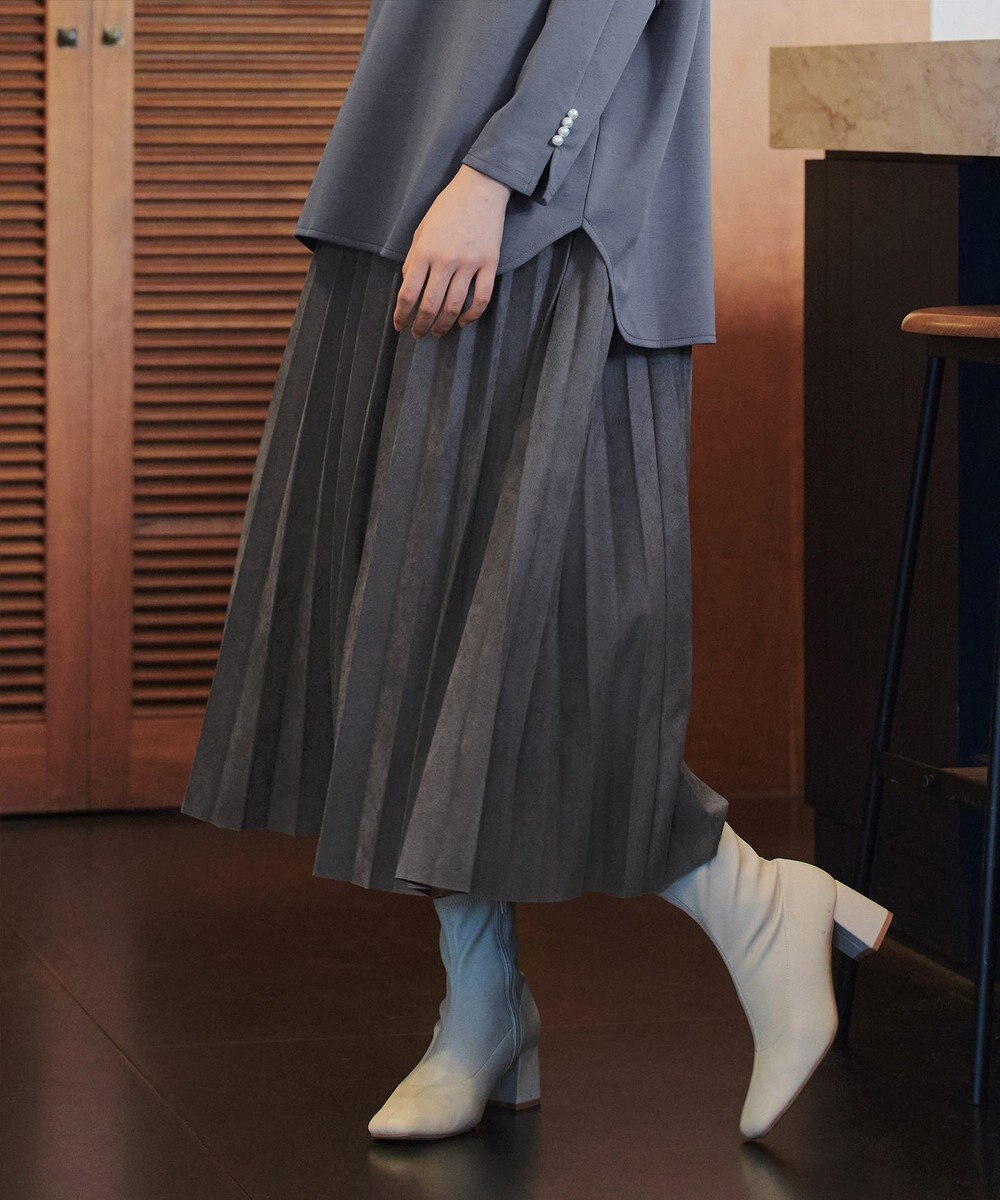 Tiaclasse 【新色追加】スエードポンチプリーツスカート 